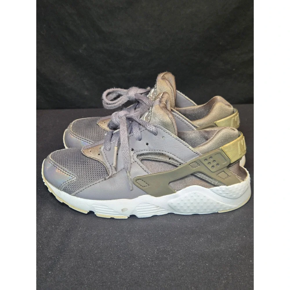 Nike Air Huarache‎ Run Kids Shoes Grey Iridescent 704950-013 Size 13C